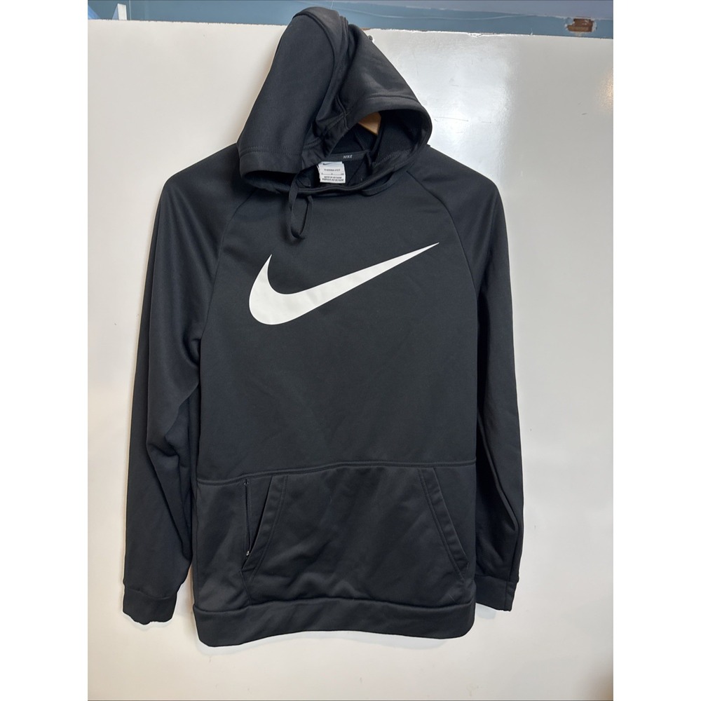 NIKE Women's S Dri-Fit Standard Fit Black White Hoodie Sweatshirt EUC